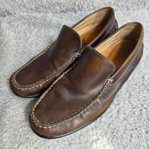 ECCO Loafers Moc Toe Dark Brown Leather Driving Shoes Mens 45 11-11.5 EXC